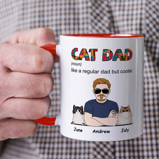 PST111 Cool Cat Dad Definition - White Mug Accent Mug