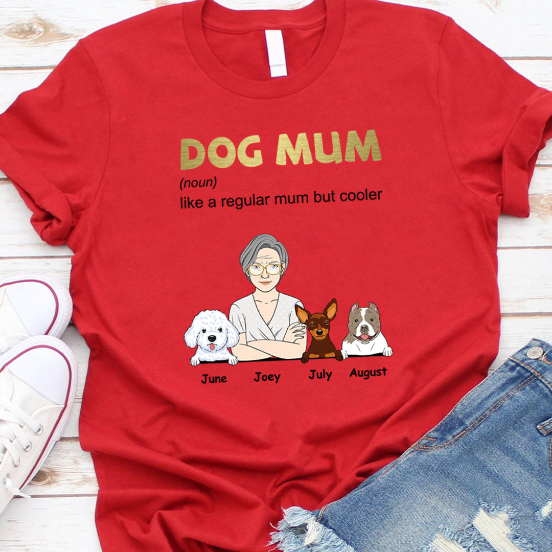 PST112 Cool Dog Mom Definition - Personalized Custom T-shirt Hoodie