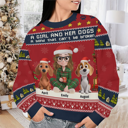 PSTS02 A Girl And Her Dog Xmas - Personalized Custom Sweater