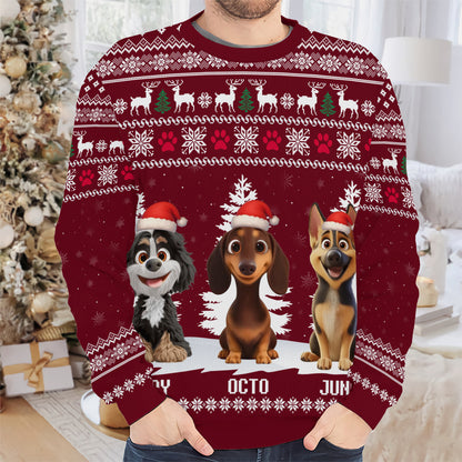 PSTS34 Dog Lover Christmas Pattern - Personalized Custom Sweater