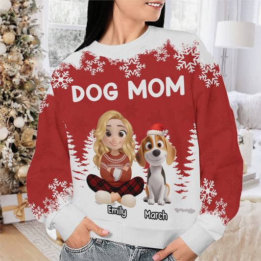 PSTS66 Dog Mom Christmas - Personalized Custom Sweater