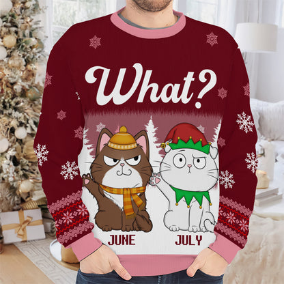 PSTS50 What Grumpy Cat Xmas - Personalized Custom Sweater