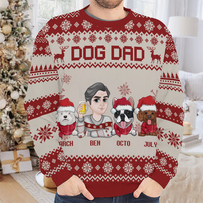 PSTS11 Dog Dad Xmas - Personalized Custom Sweater