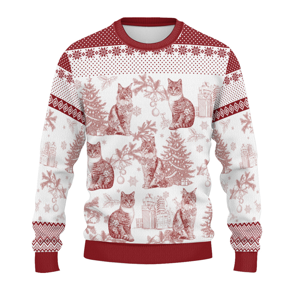 PSTS64 Toile De Jouy French Cat Lover - Personalized Custom Sweater