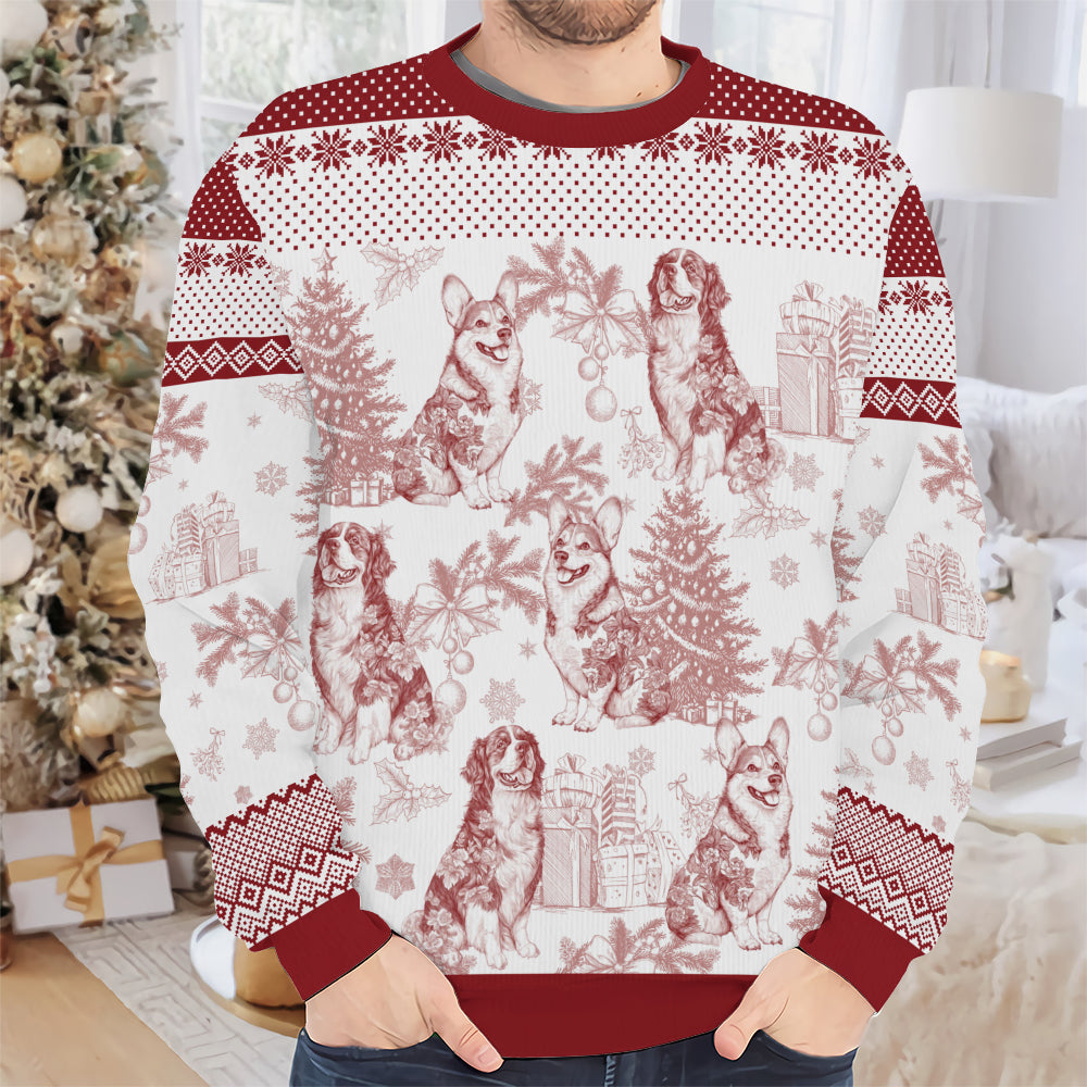 PSTS63 Toile De Jouy French Dog Lover - Personalized Custom Sweater