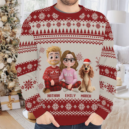 PSTS14 Fur Parents Christmas - Personalized Custom Sweater