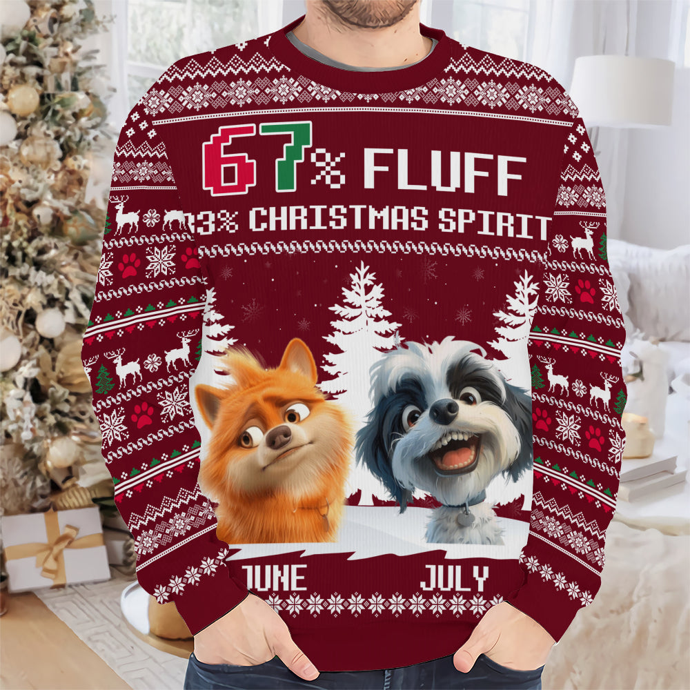 PSTS60 67% Fluff 33% Christmas Spirit Dog Lover - Personalized Custom Sweater