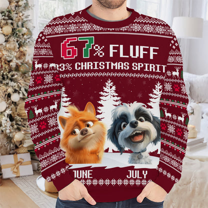 PSTS60 67% Fluff 33% Christmas Spirit Dog Lover - Personalized Custom Sweater