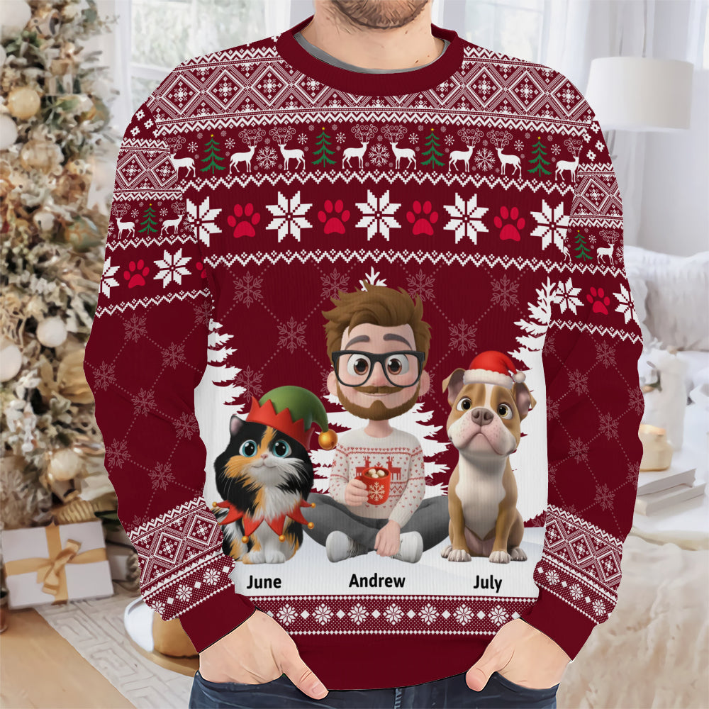 PSTS07 Fur Dad Xmas - Personalized Custom Sweater
