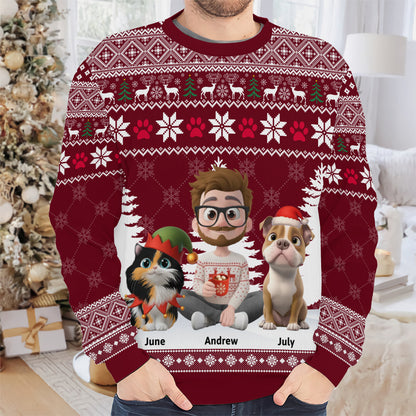 PSTS07 Fur Dad Xmas - Personalized Custom Sweater
