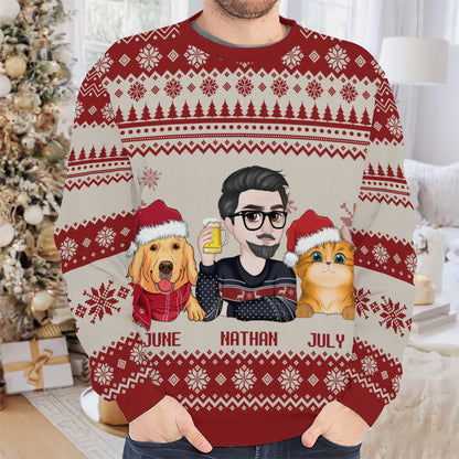 PSTS11 Fur Dad Xmas - Personalized Custom Sweater