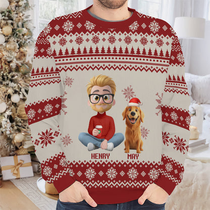 PSTS15 Fur Dad Xmas 3D Cartoon Cute - Personalized Custom Sweater