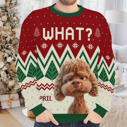 PSTS56 What Funny Grumpy Dog Xmas - Personalized Custom Sweater