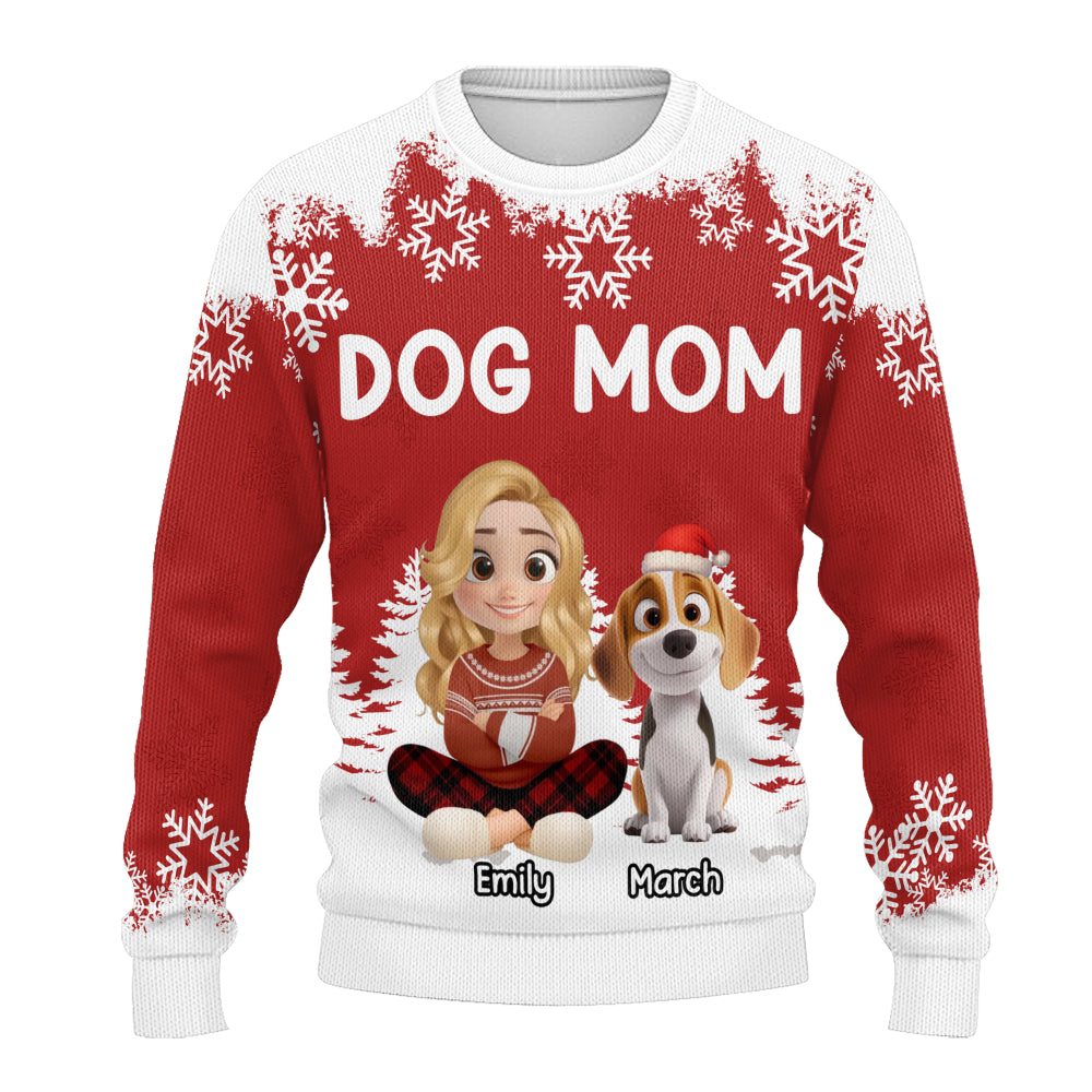 PSTS66 Dog Mom Christmas - Personalized Custom Sweater