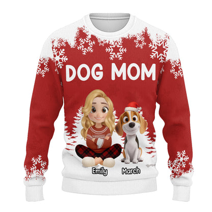 PSTS66 Dog Mom Christmas - Personalized Custom Sweater
