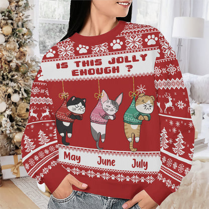 PSTS43 Is This Jolly Enough Grumpy Cat Xmas - Personalized Custom Sweater