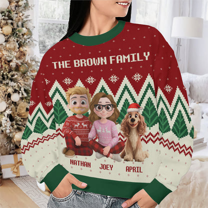 PSTS39 Fur Family Christmas - Personalized Custom Sweater