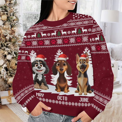 PSTS34 Dog Lover Christmas Pattern - Personalized Custom Sweater