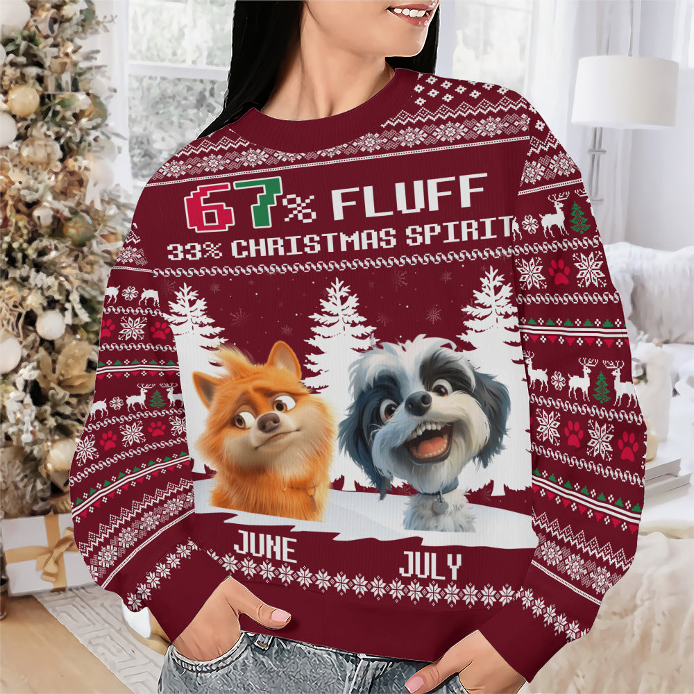 PSTS60 67% Fluff 33% Christmas Spirit Dog Lover - Personalized Custom Sweater