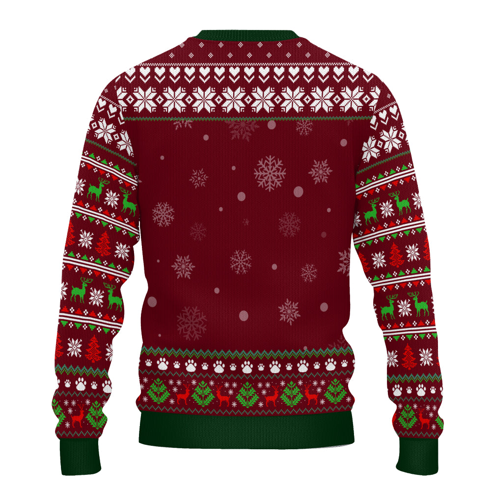 PSTS57 Ho Ho Ho Christmas Cat Dog Lover Photo Upload - Personalized Custom Sweater