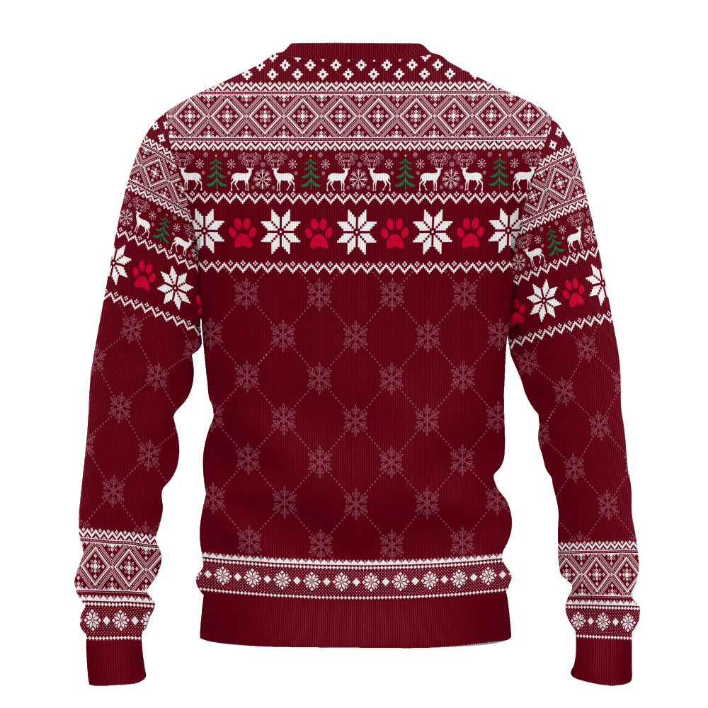 PSTS07 Fur Dad Happy Pawlidays Xmas - Personalized Custom Sweater