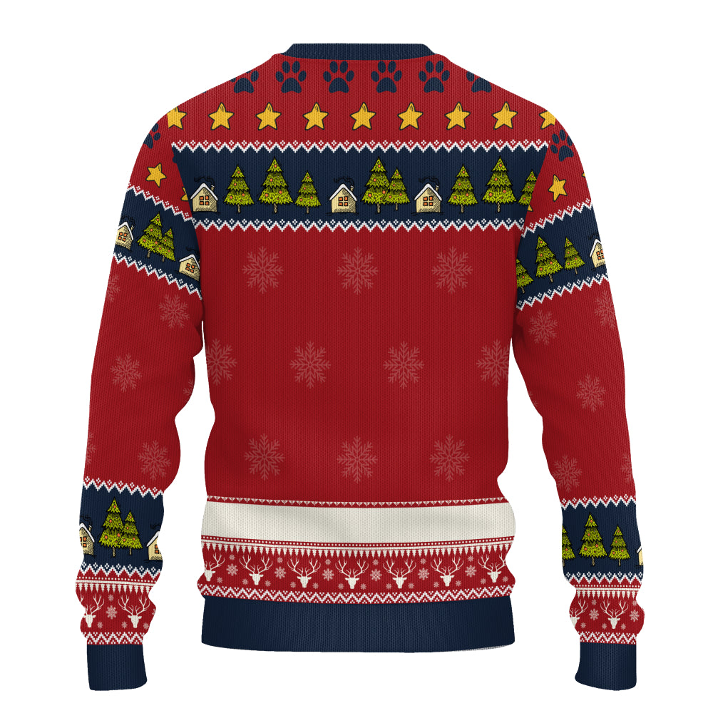 PSTS03 Fur Dad Happy Pawlidays - Personalized Custom Sweater