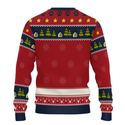 PSTS03 Fur Dad Happy Pawlidays - Personalized Custom Sweater