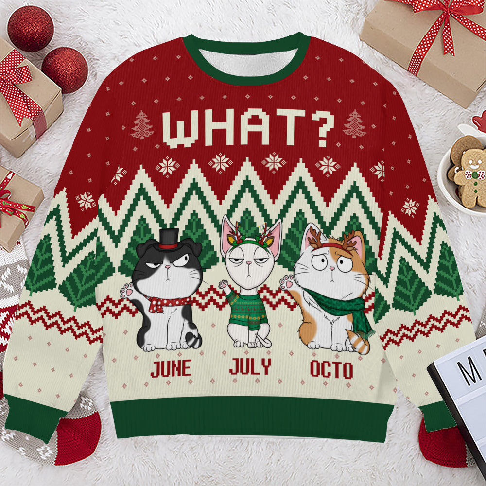 PSTS54 What Funny Grumpy Cat Xmas - Personalized Custom Sweater