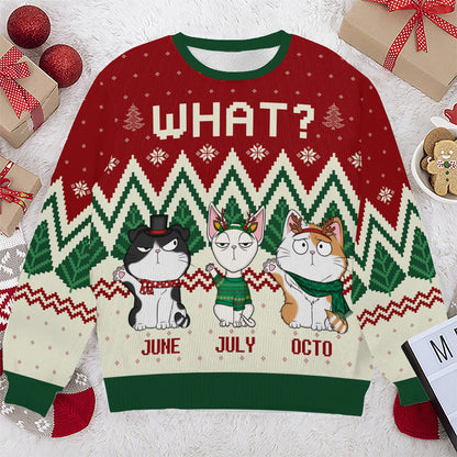 PSTS54 What Funny Grumpy Cat Xmas - Personalized Custom Sweater