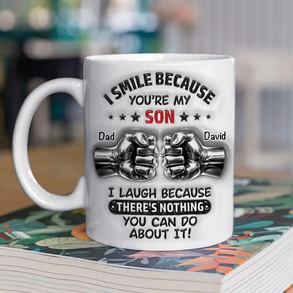 UPST23 I Smile Because You're My Son - Personalized White Mug Accent Mug