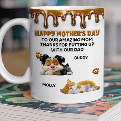 UPST10 Happy Mother's Day To My Amazing Fur Mom - Personalized White Mug Accent Mug