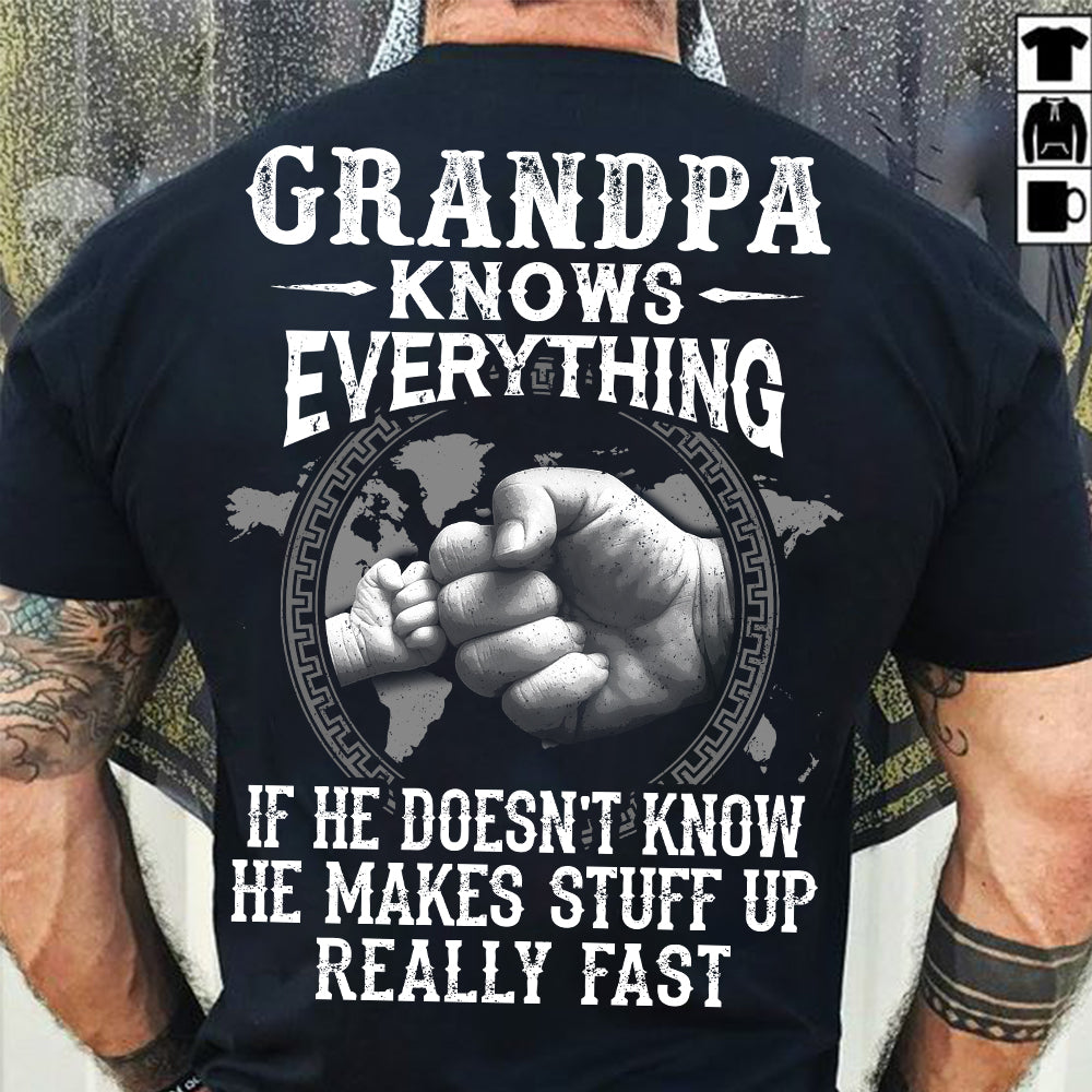 VPST19 Grandpa Knows Everything - Personalized T-shirt Hoodie