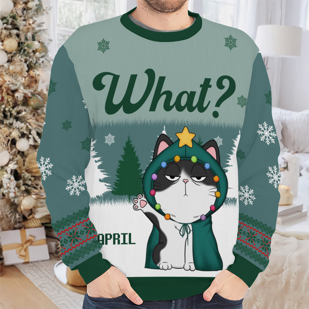 PSTS50 What Grumpy Cat Xmas - Personalized Custom Sweater