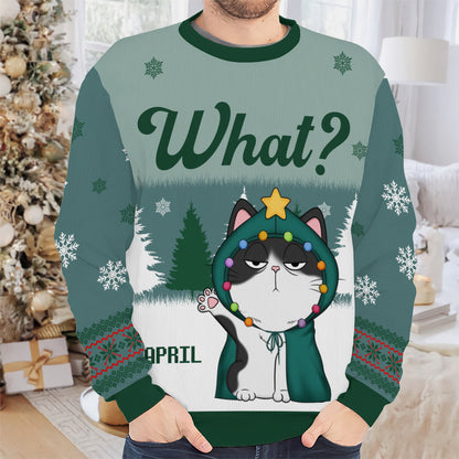 PSTS50 What Grumpy Cat Xmas - Personalized Custom Sweater