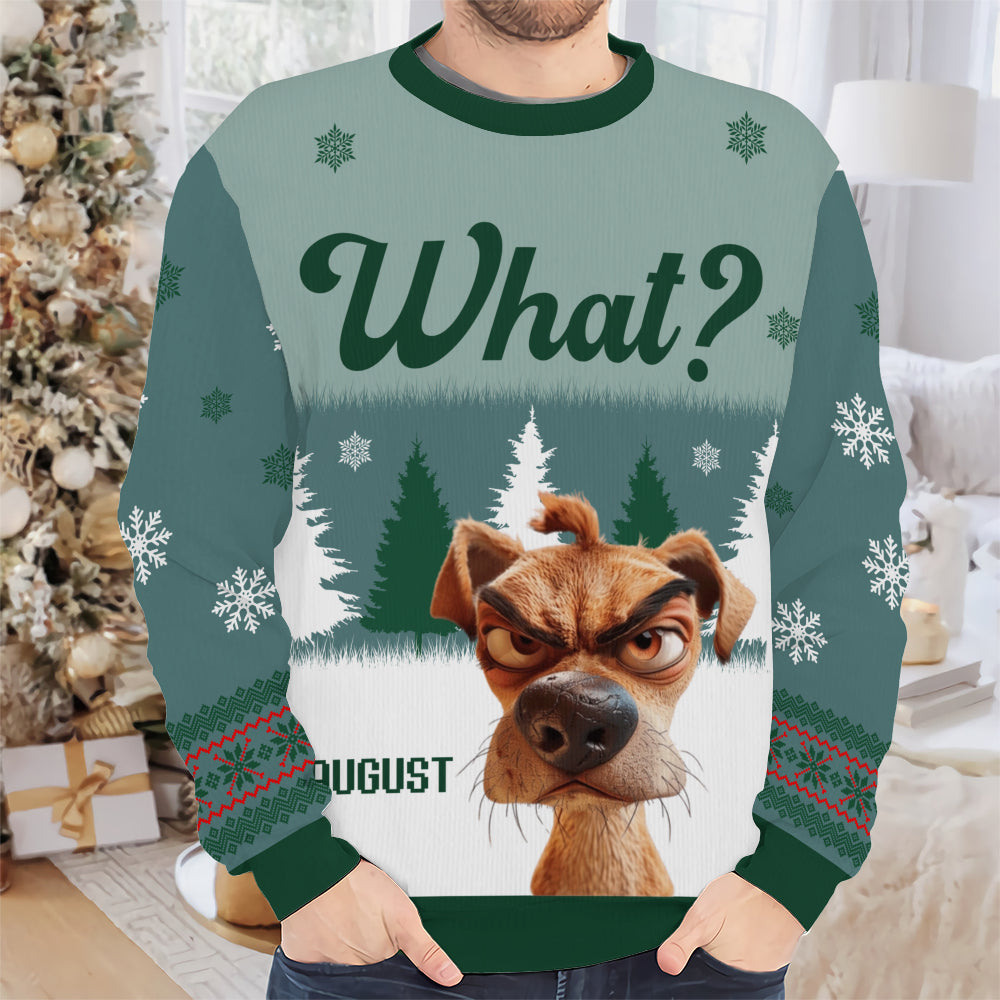 PSTS52 What Grumpy Dog Xmas - Personalized Custom Sweater