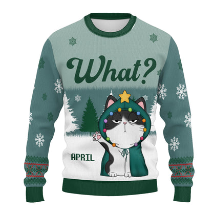 PSTS50 What Grumpy Cat Xmas - Personalized Custom Sweater