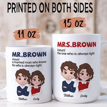 PST116 Mr And Mrs Married For Couple - White Mug Accent Mug