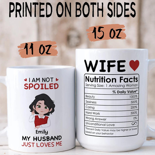 PST134 I'm Not Spoiled My Husband Just Loves Me - Personalized White Mug Accent Mug