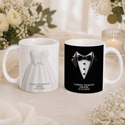APST04 Bride And Groom Couple - 3D Inflated Effect Custom Personalized Mug