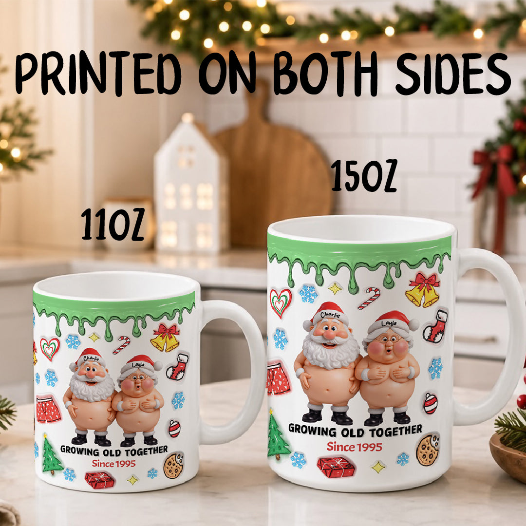 APST01 Growing Old Together Christmas Couple  - 3D Inflated Effect Custom Personalized Mug