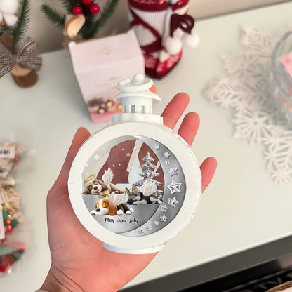 PSTL02 Always Beside You Dog Lover - Personalized Custom 3D Effect Christmas Lantern