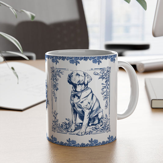 PST73 Toile De Jouy Style Labrador Dog Lover - White Mug Accent Mug