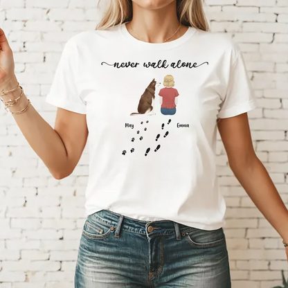 PST30 Never Walk Alone Female Male Dog Back