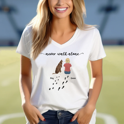 PST30 Never Walk Alone Female Male Dog Back