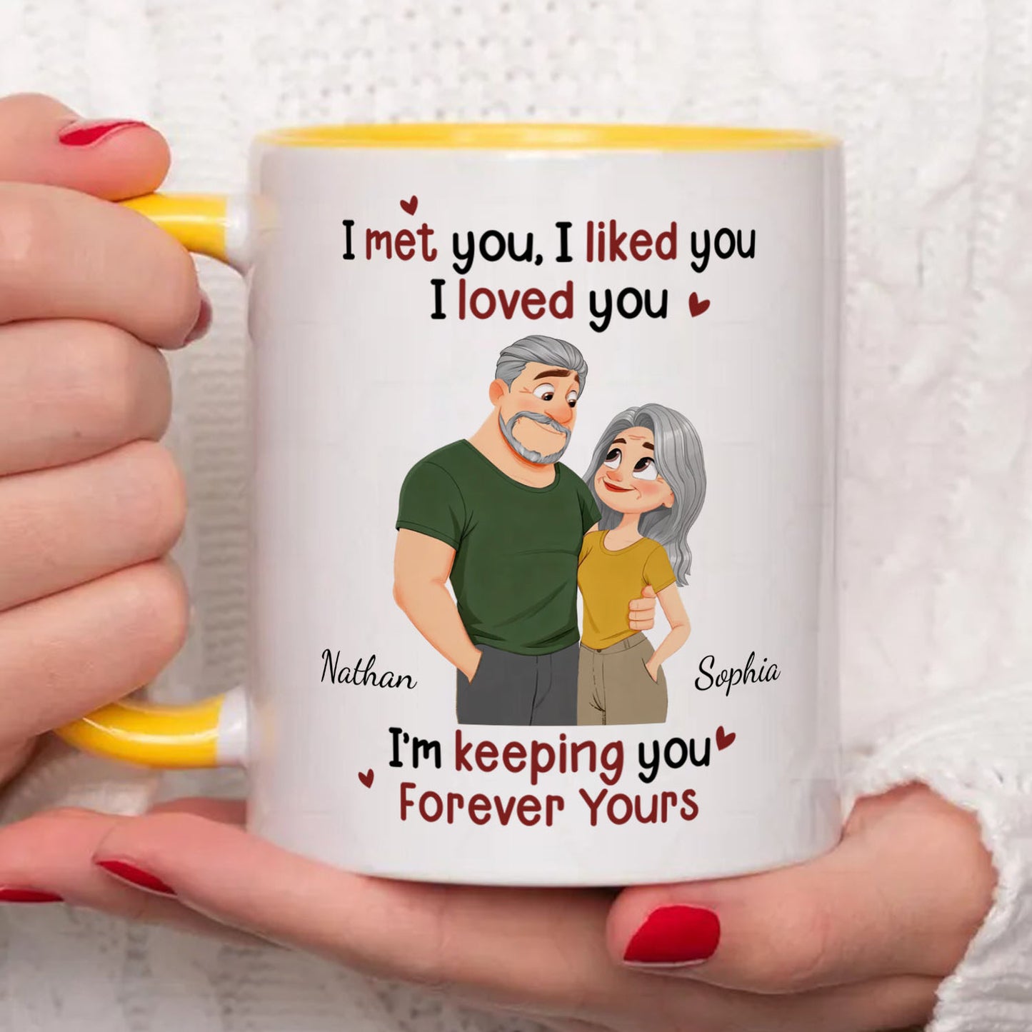 PST170 I Met You I Liked You I Love You - Personalized White Mug Accent Mug