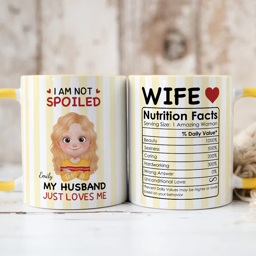 PST234 I'm Not Spoiled My Husband Just Loves Me - Personalized White Mug Accent Mug