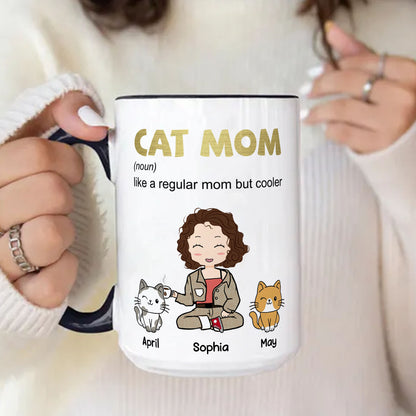 PST108 Cat Mom Definition - White Mug Accent Mug