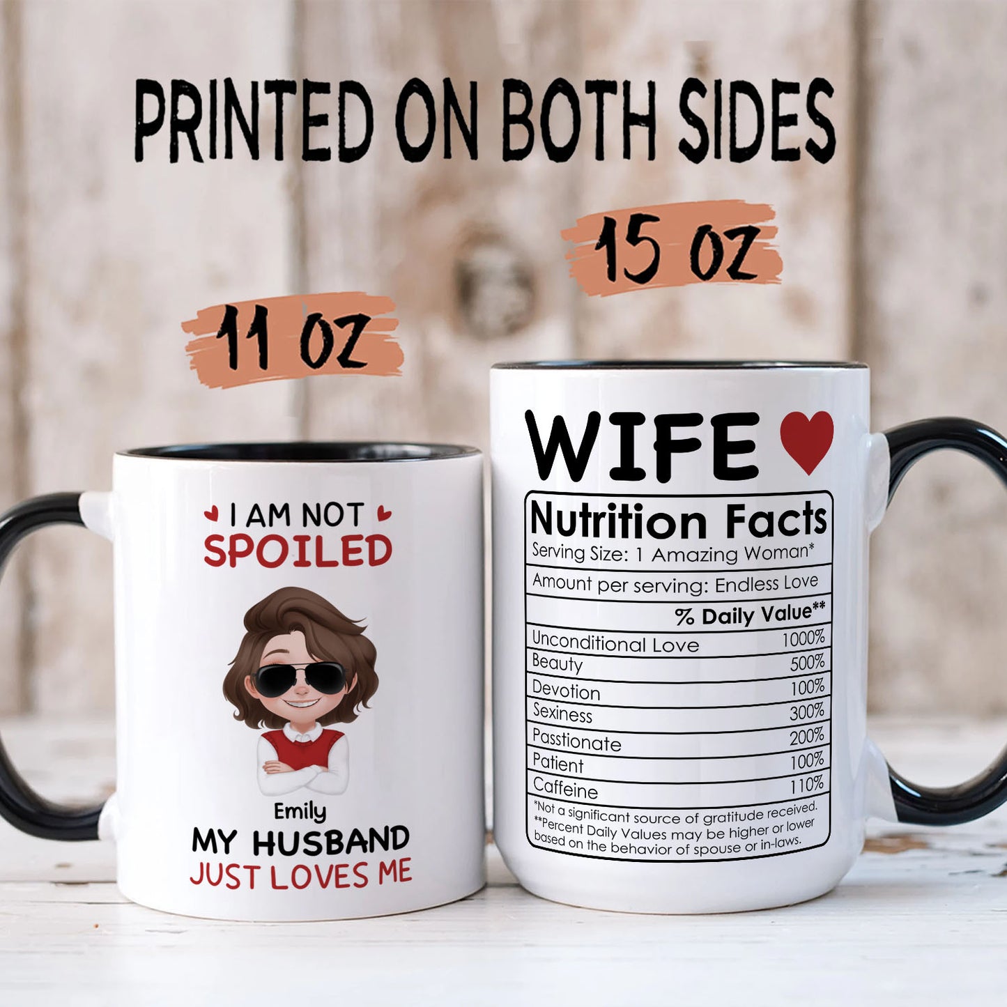 PST148 I'm Not Spoiled My Husband Just Loves Me  - Personalized White Mug Accent Mug