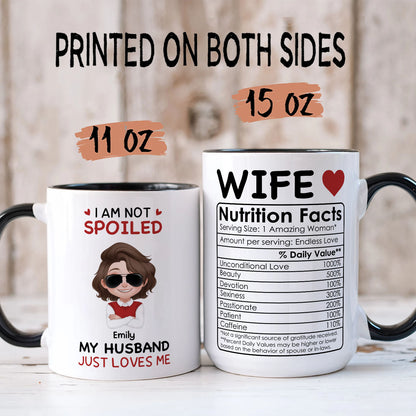 PST148 I'm Not Spoiled My Husband Just Loves Me  - Personalized White Mug Accent Mug