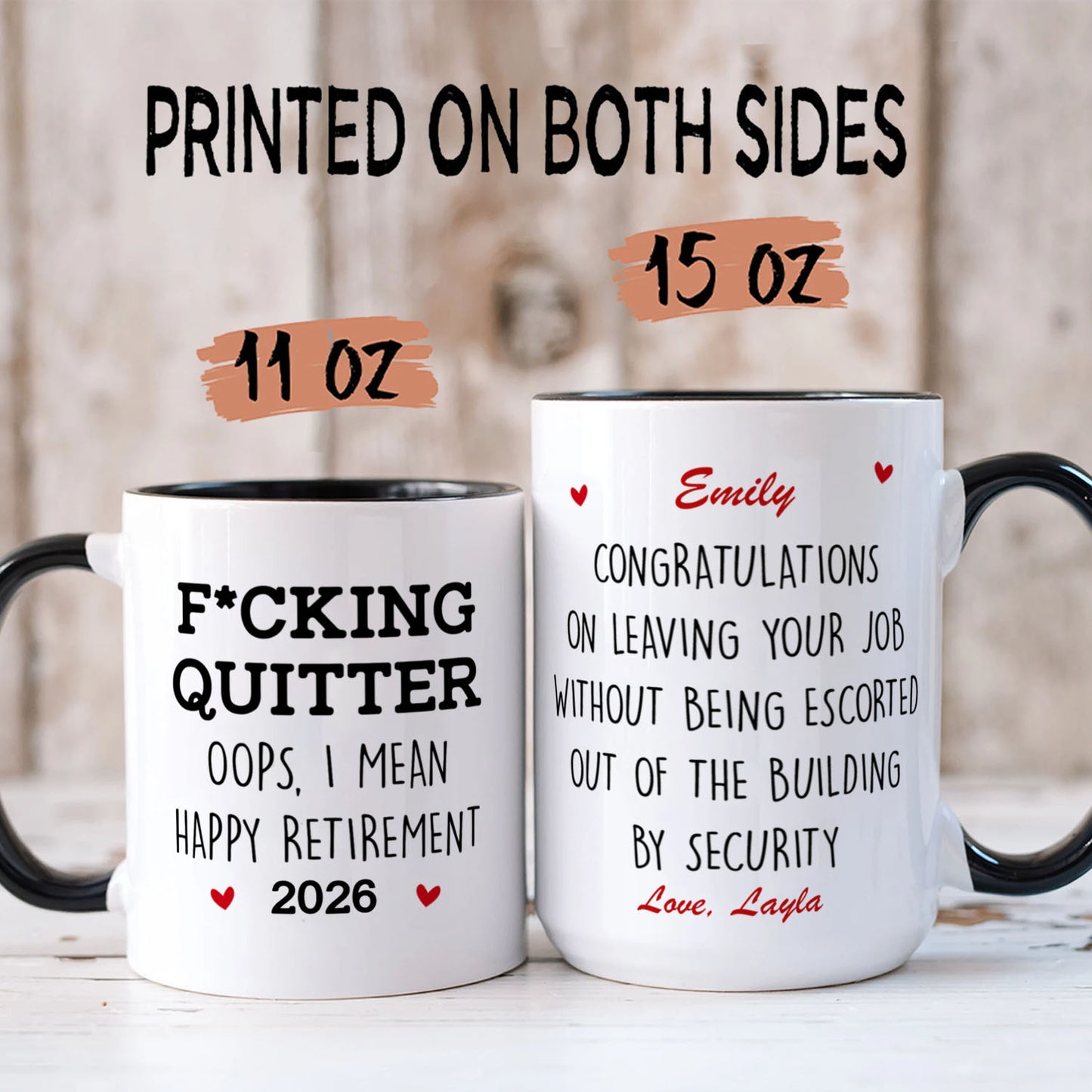 PSTM01 F*ck Quitter Oops I Mean Happy Retirement - Personalized Custom Accent Mug